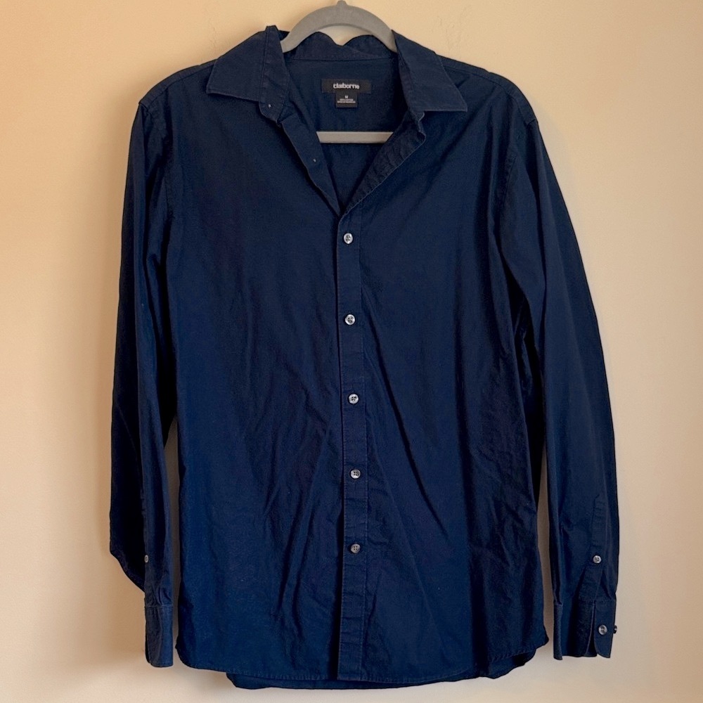 Claiborne Midnight Blue Dress Shirt Size Medium
